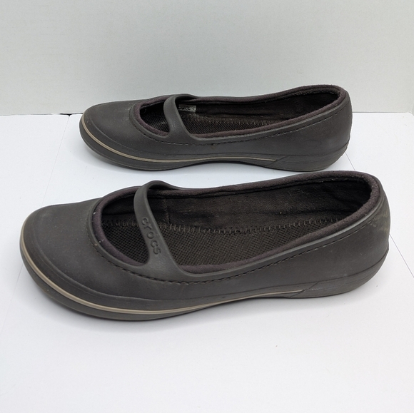 Crocs Brown Sandal Mary Jane Flats 10 Women - Picture 4 of 7